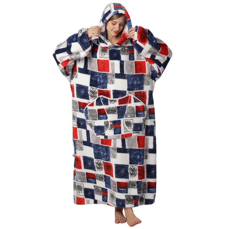 Oversized Wearable Blanket Hoodie for Women & Adults, Super Soft, Warm & Cozy with Giant Front Pocket, Perfect Christmas & Valentine'S Day Gift