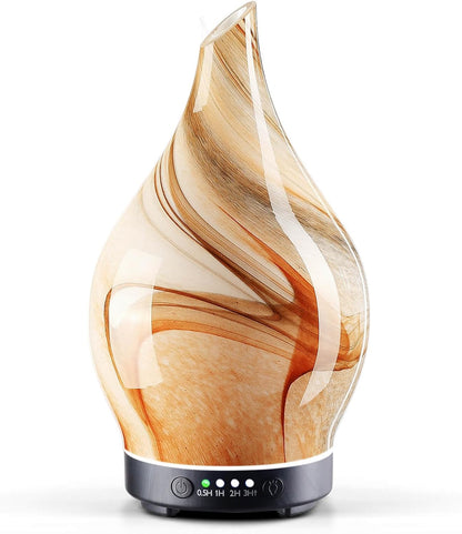 3D Glass Aromatherapy Diffuser | 280ml Ultrasonic Cool Mist Humidifier with Color-Changing Light & Auto Shut-Off
