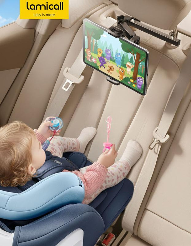 Lamicall 3-In-1 Car Headrest Tablet Holder for Moms Adjustable Extension Arm Mount Fits 4.7-11" Tablets like Ipad Galaxy Fire HD Perfect for Kids Road Trips Black Tiktokshopblackfriday