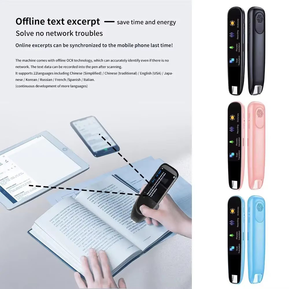AI-Enhanced Portable Voice Translator and Scanner Pen with Wi-Fi Connectivity for 112 Languages, Tailored for Dyslexia and Autism Support