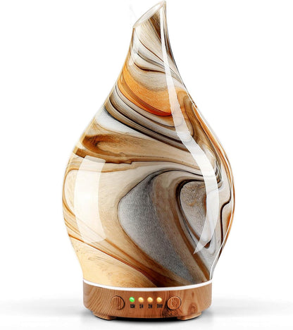 3D Glass Aromatherapy Diffuser | 280ml Ultrasonic Cool Mist Humidifier with Color-Changing Light & Auto Shut-Off