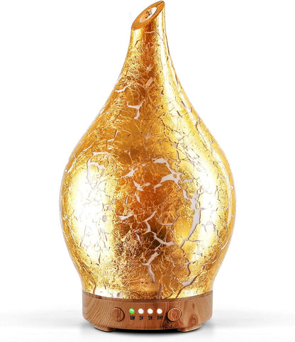3D Glass Aromatherapy Diffuser | 280ml Ultrasonic Cool Mist Humidifier with Color-Changing Light & Auto Shut-Off