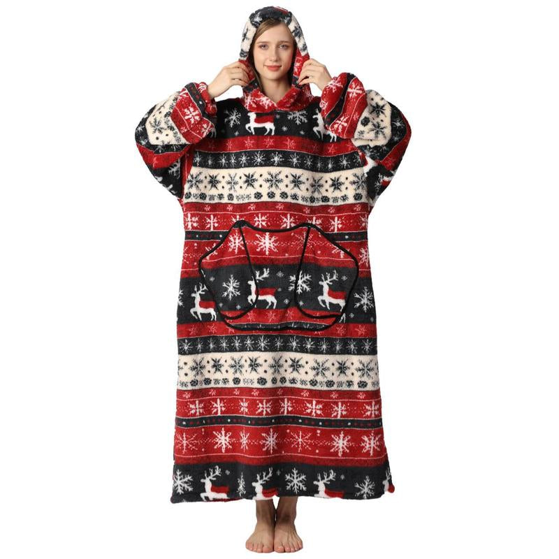 Oversized Wearable Blanket Hoodie for Women & Adults, Super Soft, Warm & Cozy with Giant Front Pocket, Perfect Christmas & Valentine'S Day Gift