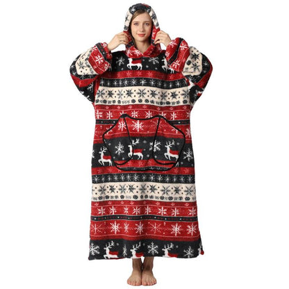 Oversized Wearable Blanket Hoodie for Women & Adults, Super Soft, Warm & Cozy with Giant Front Pocket, Perfect Christmas & Valentine'S Day Gift