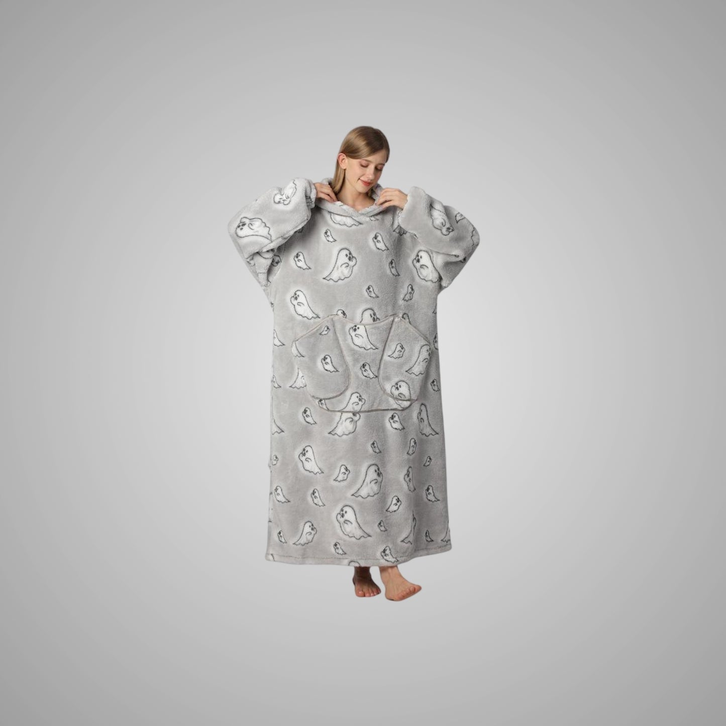 Oversized Wearable Blanket Hoodie for Women & Adults, Super Soft, Warm & Cozy with Giant Front Pocket, Perfect Christmas & Valentine'S Day Gift