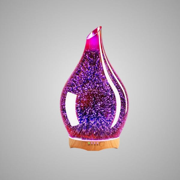 3D Glass Aromatherapy Diffuser | 280ml Ultrasonic Cool Mist Humidifier with Color-Changing Light & Auto Shut-Off
