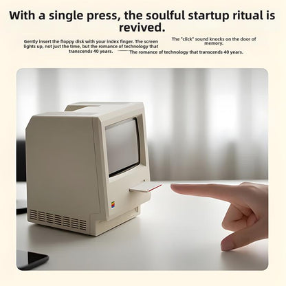 RayCue Macintosh Retro Mini Computer Desktop Clock Table Ornament Creative Gift for Boyfriend Birthday Unique Design Decor Set advent calendar 2025 usb connection adhd cleaning planner household daily schedule category sticker Funny Dumpster Fire Stress