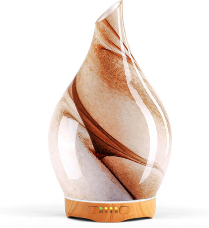 3D Glass Aromatherapy Diffuser | 280ml Ultrasonic Cool Mist Humidifier with Color-Changing Light & Auto Shut-Off