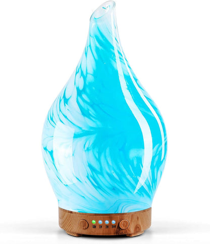 3D Glass Aromatherapy Diffuser | 280ml Ultrasonic Cool Mist Humidifier with Color-Changing Light & Auto Shut-Off