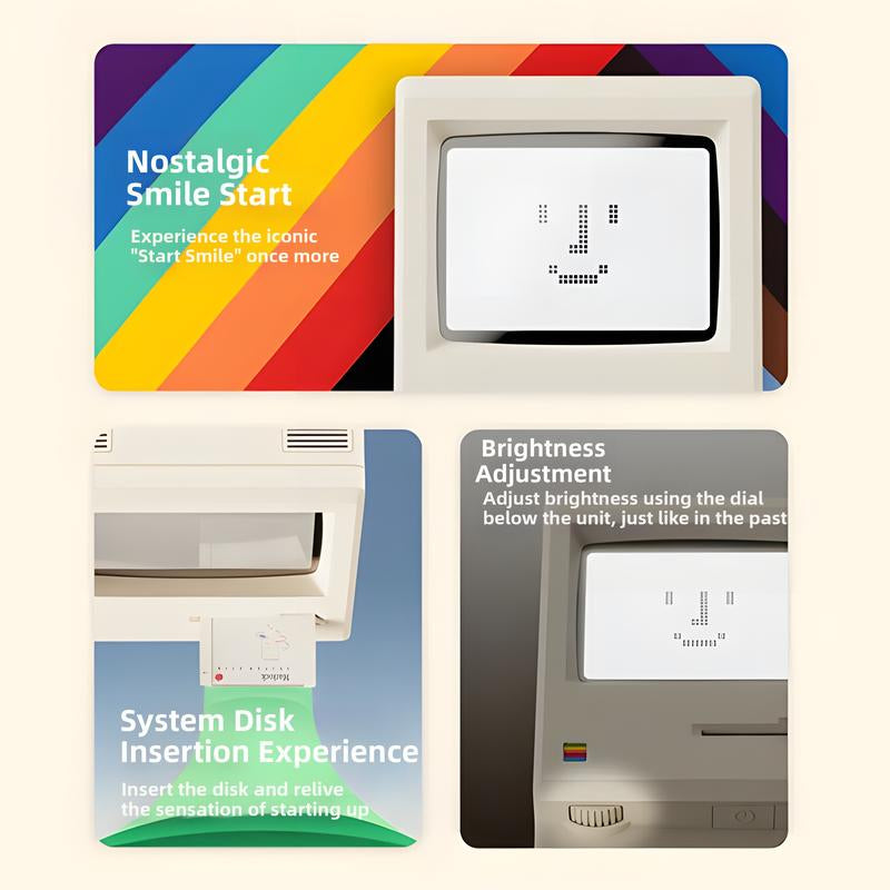 RayCue Macintosh Retro Mini Computer Desktop Clock Table Ornament Creative Gift for Boyfriend Birthday Unique Design Decor Set advent calendar 2025 usb connection adhd cleaning planner household daily schedule category sticker Funny Dumpster Fire Stress