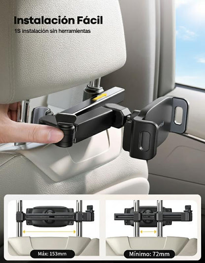 Lamicall 3-In-1 Car Headrest Tablet Holder for Moms Adjustable Extension Arm Mount Fits 4.7-11" Tablets like Ipad Galaxy Fire HD Perfect for Kids Road Trips Black Tiktokshopblackfriday