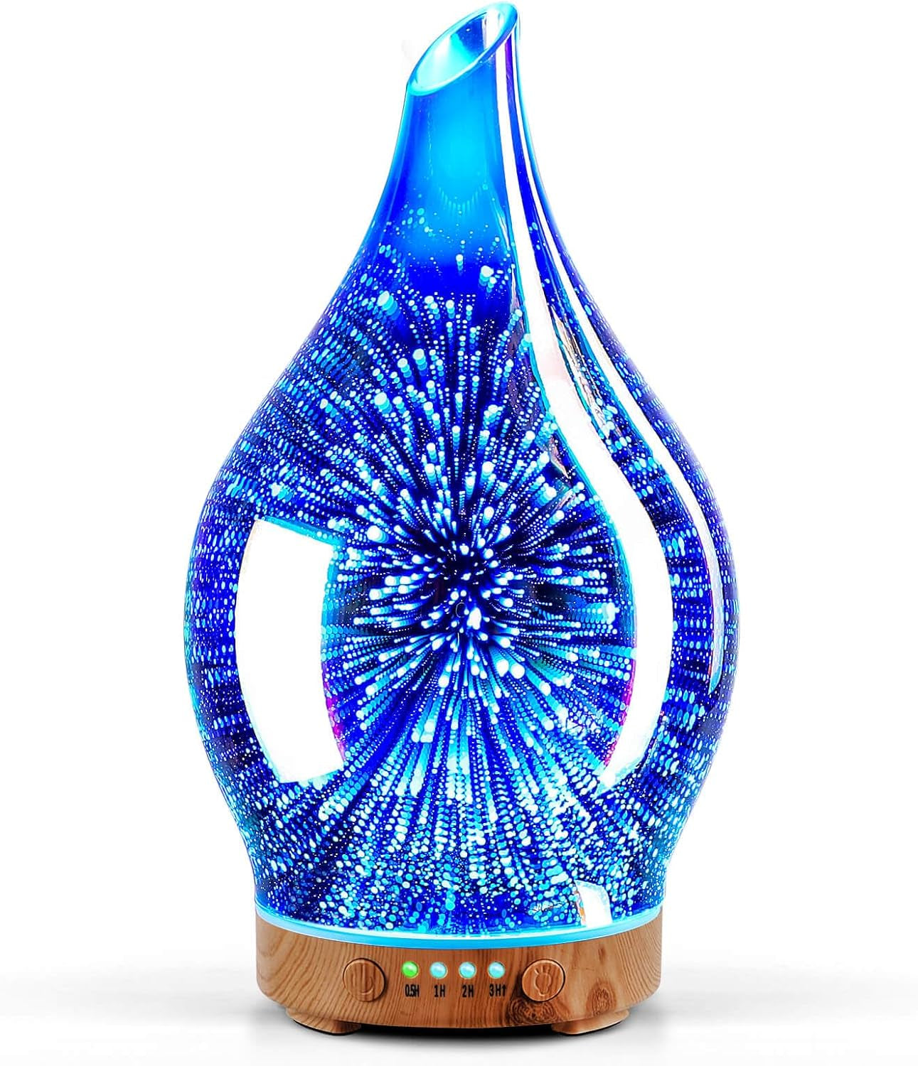 3D Glass Aromatherapy Diffuser | 280ml Ultrasonic Cool Mist Humidifier with Color-Changing Light & Auto Shut-Off