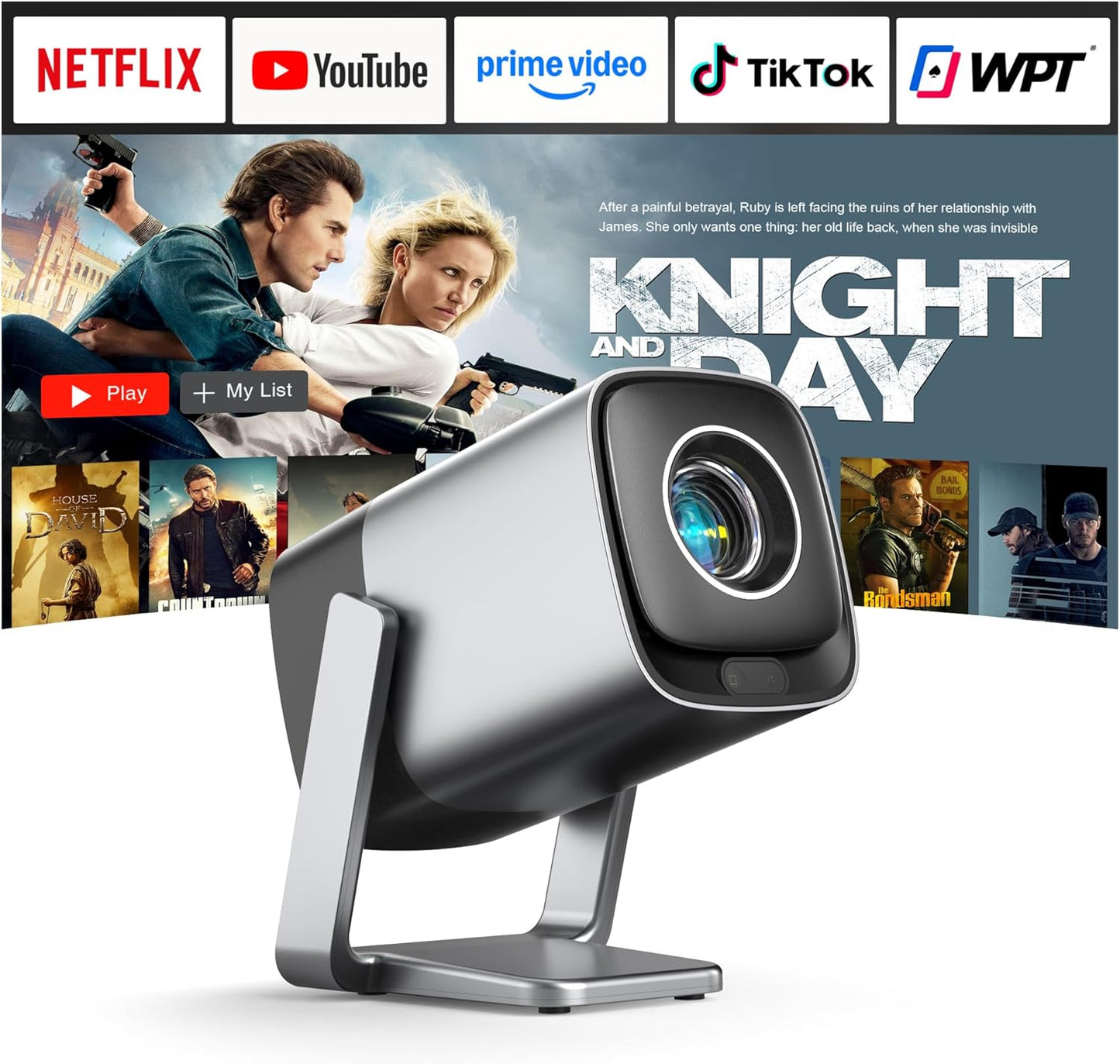 Smart Projector with Netflix & TOF Auto Focus – Native 1080P, Dolby Audio, WiFi 6 | Premium Home Cinema Experience