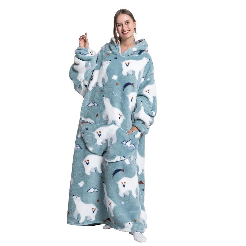 Oversized Wearable Blanket Hoodie for Women & Adults, Super Soft, Warm & Cozy with Giant Front Pocket, Perfect Christmas & Valentine'S Day Gift