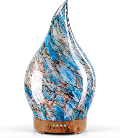 3D Glass Aromatherapy Diffuser | 280ml Ultrasonic Cool Mist Humidifier with Color-Changing Light & Auto Shut-Off