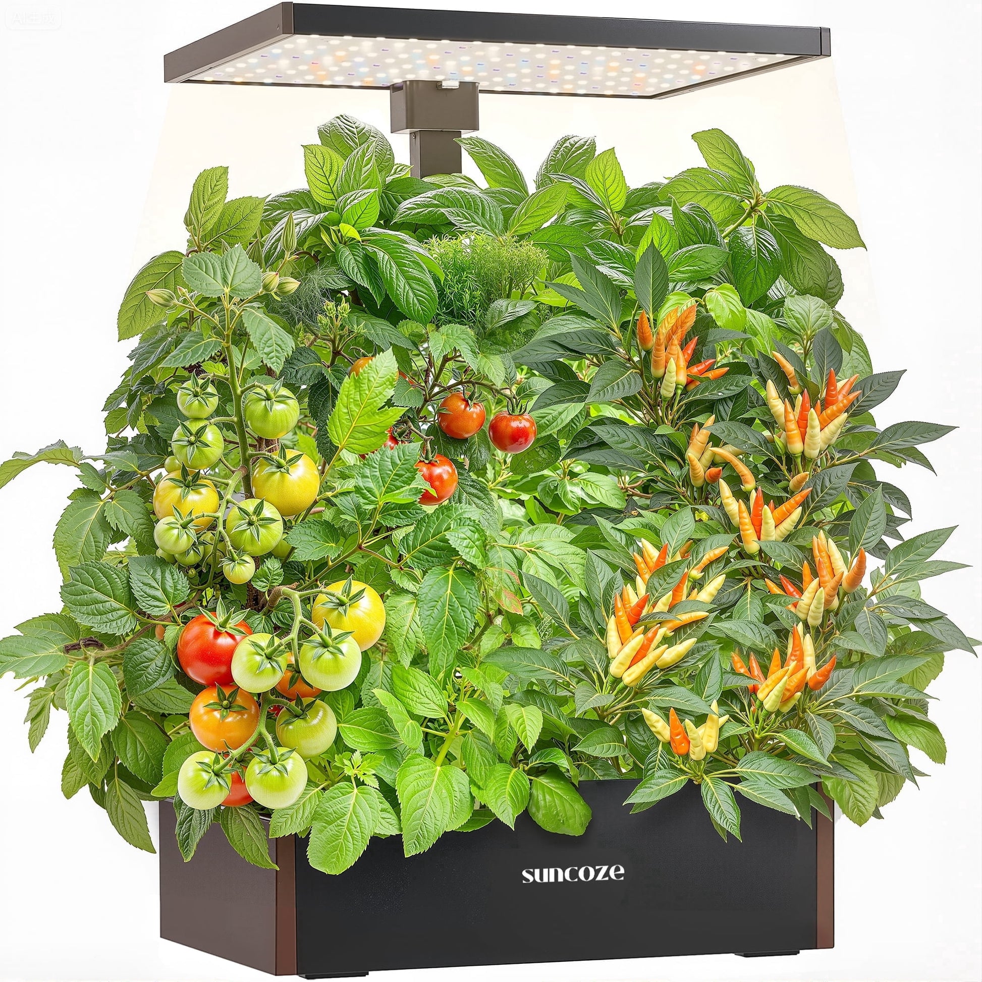 Hydroponics Growing System Kit, 20 Pod Indoor Herb Garden with 10L Water Tank and LED Grow Light, Black