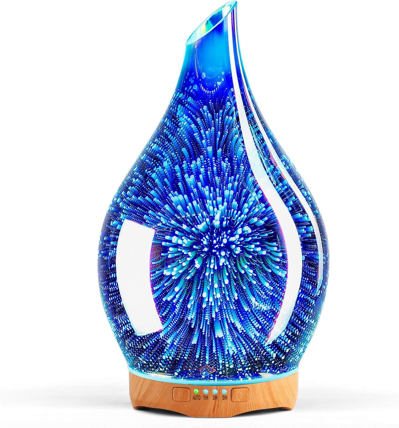 3D Glass Aromatherapy Diffuser | 280ml Ultrasonic Cool Mist Humidifier with Color-Changing Light & Auto Shut-Off