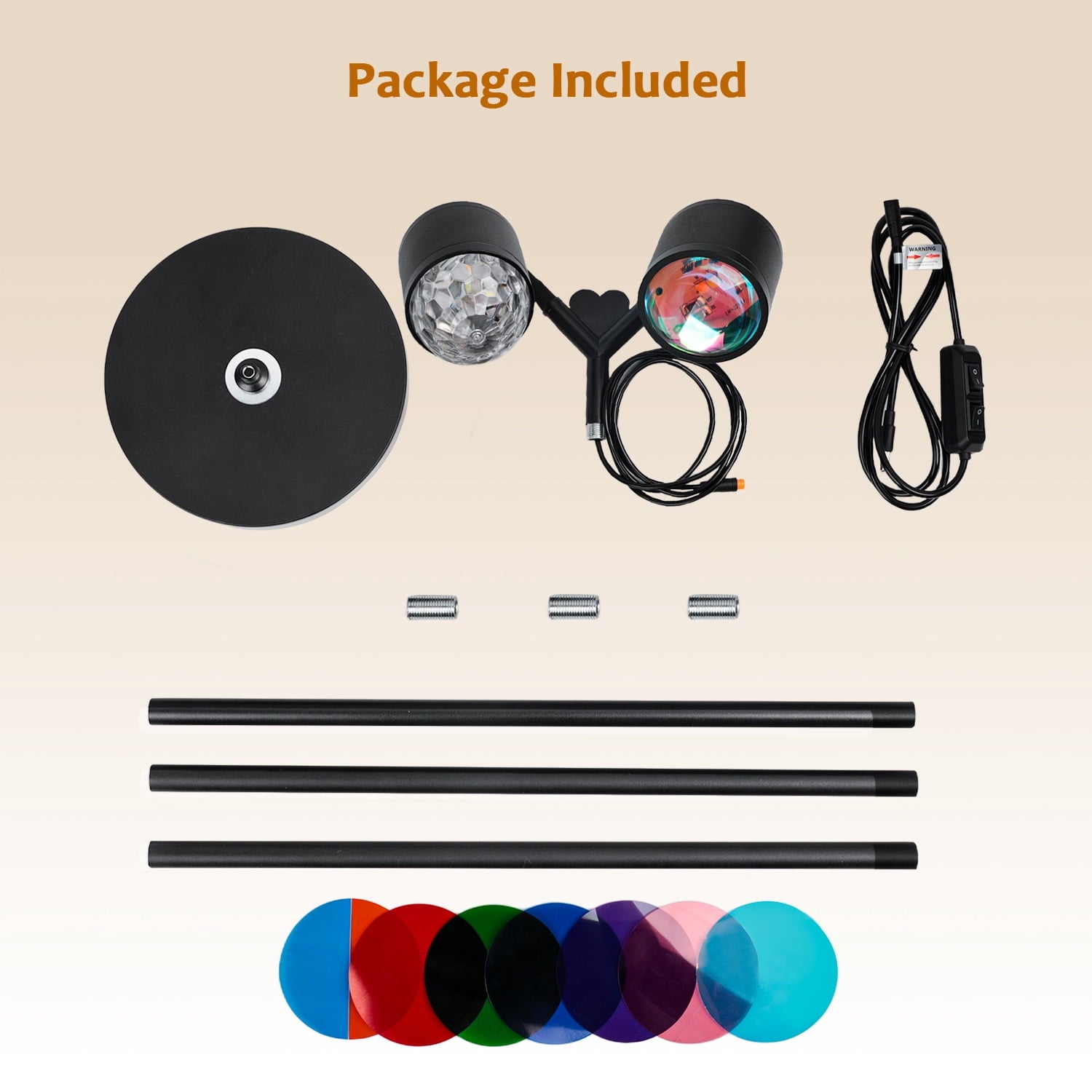 Elevate Your Space with Dual Sunset Lighting | Double-Head 360° Rotating Floor Lamp with 7 Color Modes