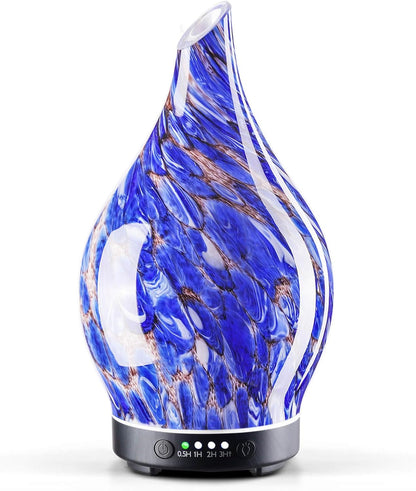 3D Glass Aromatherapy Diffuser | 280ml Ultrasonic Cool Mist Humidifier with Color-Changing Light & Auto Shut-Off