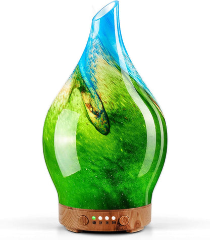 3D Glass Aromatherapy Diffuser | 280ml Ultrasonic Cool Mist Humidifier with Color-Changing Light & Auto Shut-Off