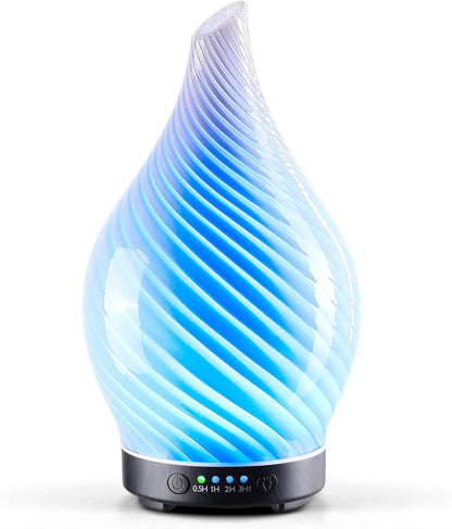 3D Glass Aromatherapy Diffuser | 280ml Ultrasonic Cool Mist Humidifier with Color-Changing Light & Auto Shut-Off