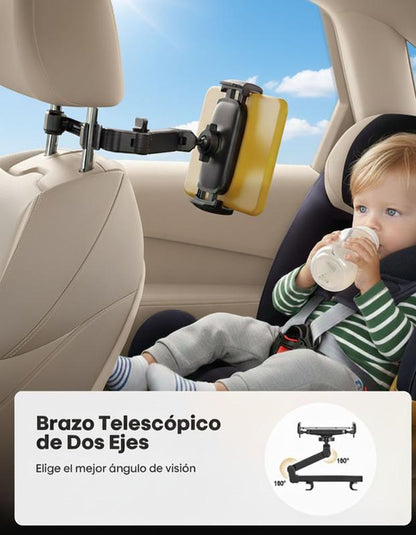 Lamicall 3-In-1 Car Headrest Tablet Holder for Moms Adjustable Extension Arm Mount Fits 4.7-11" Tablets like Ipad Galaxy Fire HD Perfect for Kids Road Trips Black Tiktokshopblackfriday