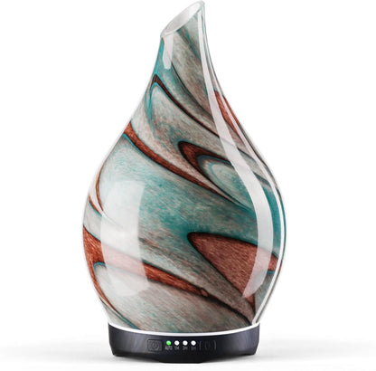 3D Glass Aromatherapy Diffuser | 280ml Ultrasonic Cool Mist Humidifier with Color-Changing Light & Auto Shut-Off