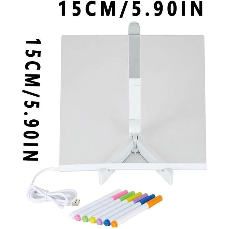 Acrylic LED Note Board with Light, Light Up Dry Erase Board with Stand for Home School Office
